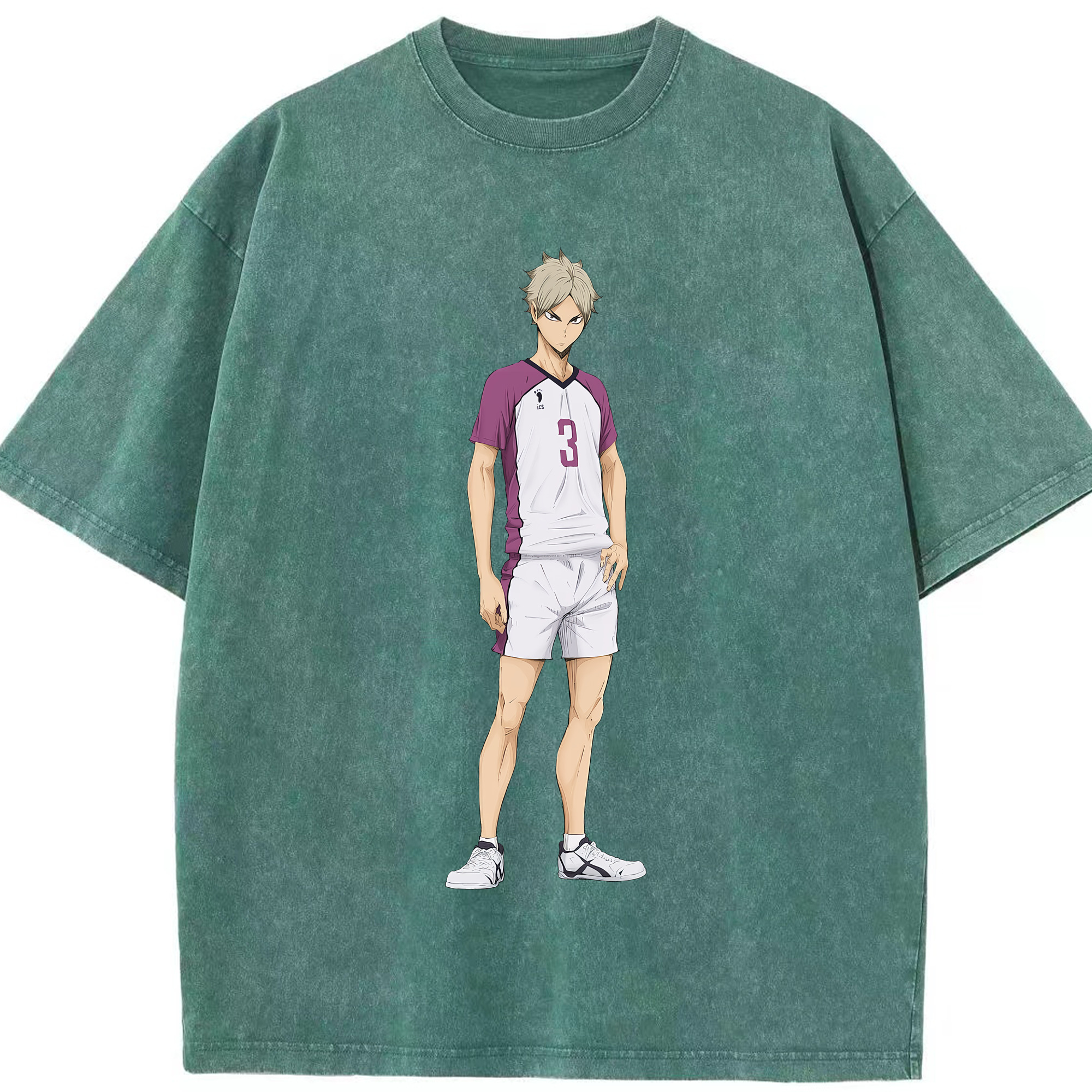 （画像用） ハイキュー!! Haikyu!! 綿100% ヴィンテージ風 半袖Tシャツ（フロントプリント）